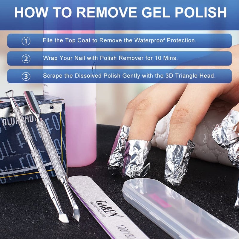 GA&EN 2PCS Metal Silver Cuticle Pusher and Scraper, Nail Trimmer Cutter Stainless Steel Gel Scraper Tool, Nail Polish Remover Peeler Durable Salon Manicure Pedicure Cleaner for Fingernail and Toenail - Image 5